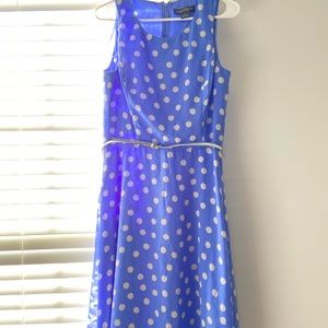 Jessica howard polka dots purple casual dress with belt